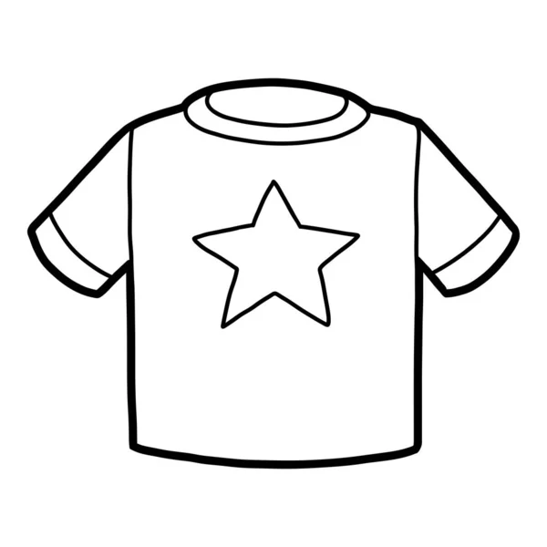 塗り絵、星付きTシャツ — ストックベクタ