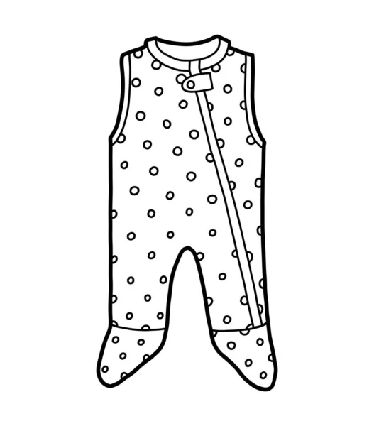 Libro para colorear, traje de dormir del bebé — Vector de stock