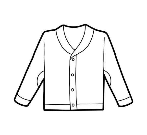Libro para colorear, suéter de parche de codo — Vector de stock
