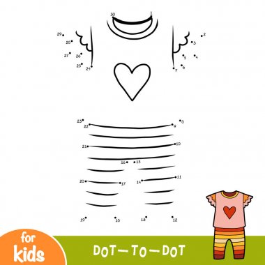 Sayılar oyunu, eğitim nokta nokta oyun, kalp ile Pijama