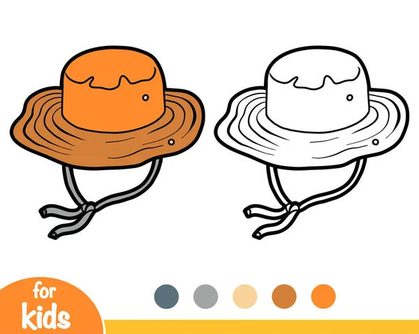 Libro para colorear, diadema de dibujos animados, sombrero de pescador de cubo — Archivo Imágenes Vectoriales