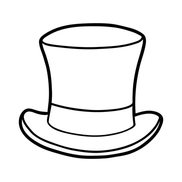 Livre à colorier, coiffure de dessin animé, Tophat — Image vectorielle