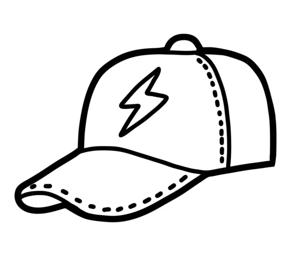 Coloring book, cartoon headwear, Baseball cap — Stock Vector
