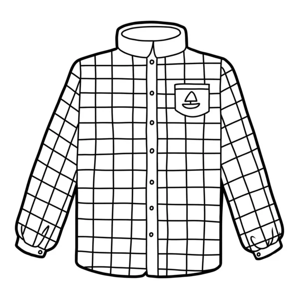 Libro para colorear, Hombres camisa escocesa a cuadros — Vector de stock