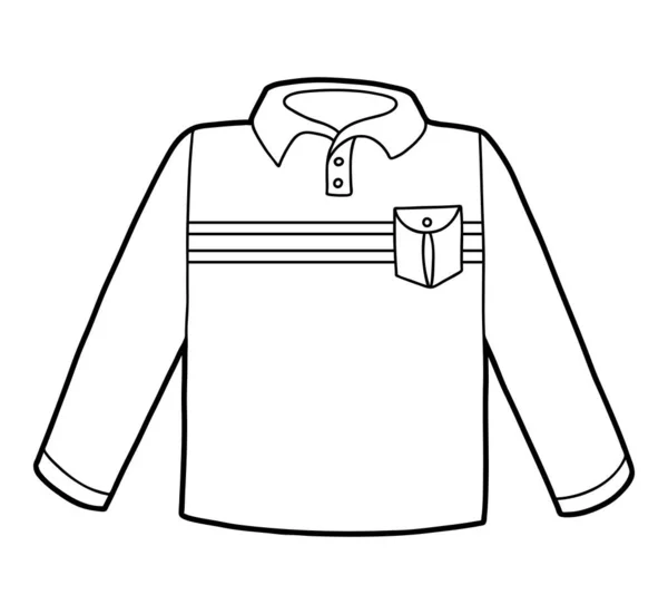 Coloring book, Long sleeve polo shirt — Stock Vector