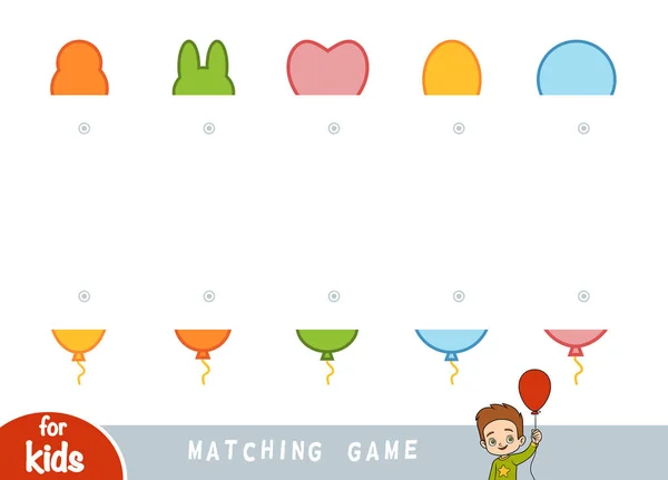 Matching Game, Spiel für Kinder. Die Hälften passen. Set von Party-Luftballons — Stockvektor