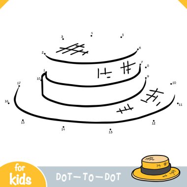 Sayılar oyunu, nokta çocuklar için oyun nokta, boater şapka