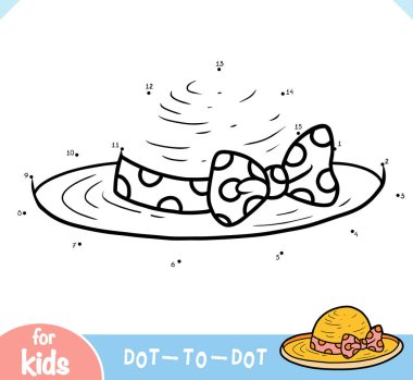 Sayılar oyunu, nokta çocuklar için oyun nokta, raffia saman şapka