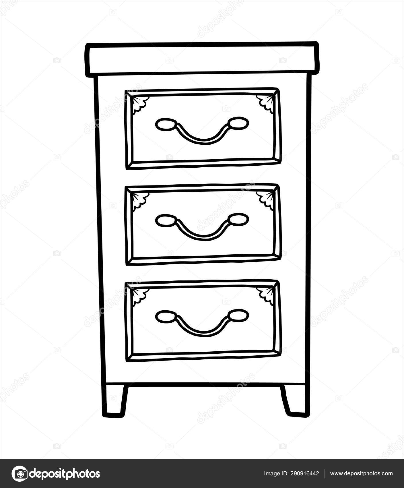 Coloring Book Chest Of Drawers Stock Vector C Ksenya Savva