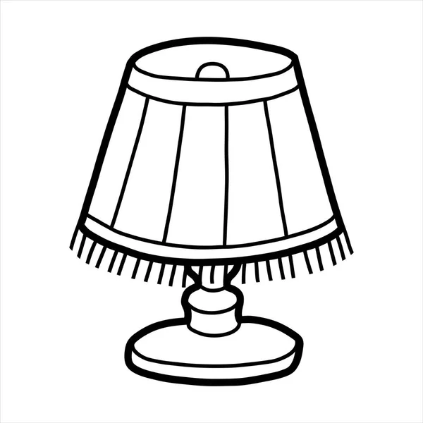 Coloring book, Reading lamp with lampshade — Stock Vector