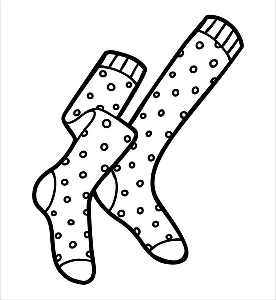 Livre à colorier, Chaussettes de genou — Image vectorielle