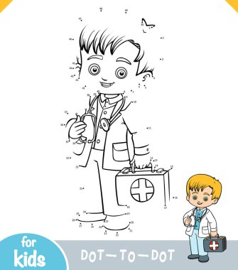 Rakamlar oyun, eğitim nokta oyun, küçük çocuk doktor