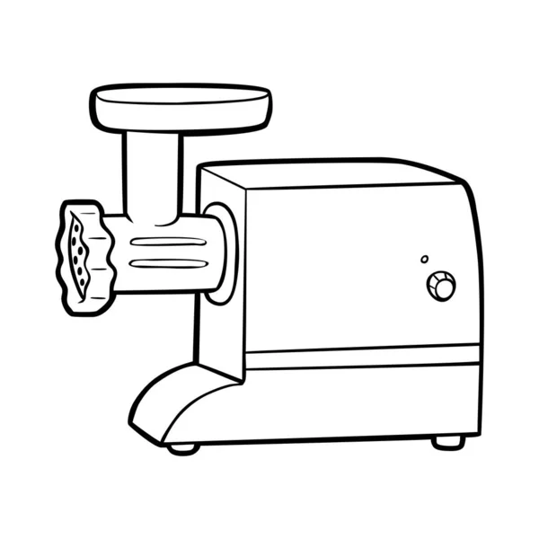 Coloring book for children. Electric Meat Grinder — Stock Vector