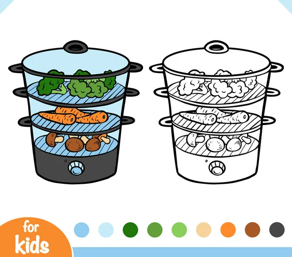 Libro para colorear. Vaporizador eléctrico de alimentos — Vector de stock