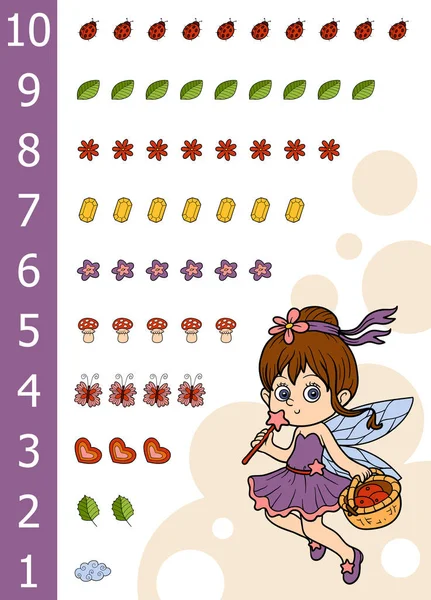 Educational poster for children about numbers from one to ten. — ストックベクタ