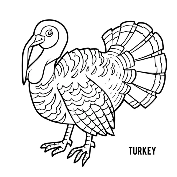 Coloring book, Turkey — Stock Vector