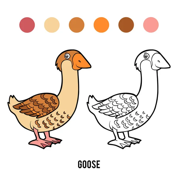 Coloring book, Goose — Stock Vector