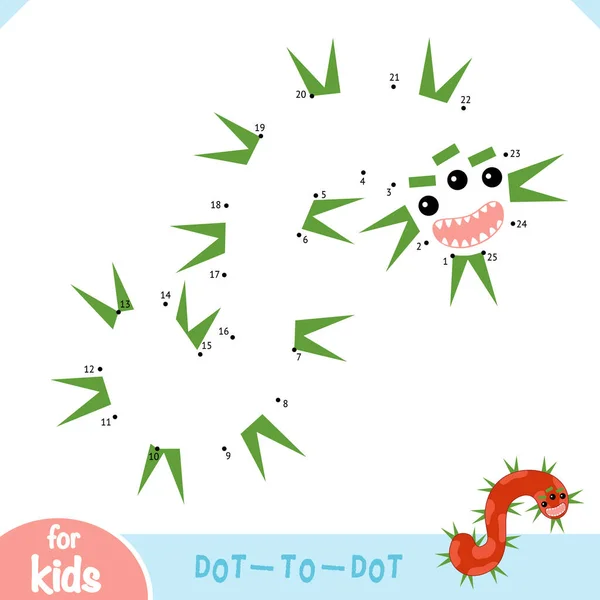 Αριθμοί Παιχνίδι Εκπαίδευση Dot Dot Παιχνίδι Για Παιδιά Χαριτωμένο Βακτήρια — Διανυσματικό Αρχείο
