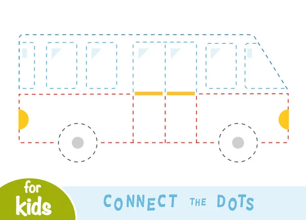Conectar Los Puntos Juego Educación Para Los Niños Autobús Dibujos — Archivo Imágenes Vectoriales