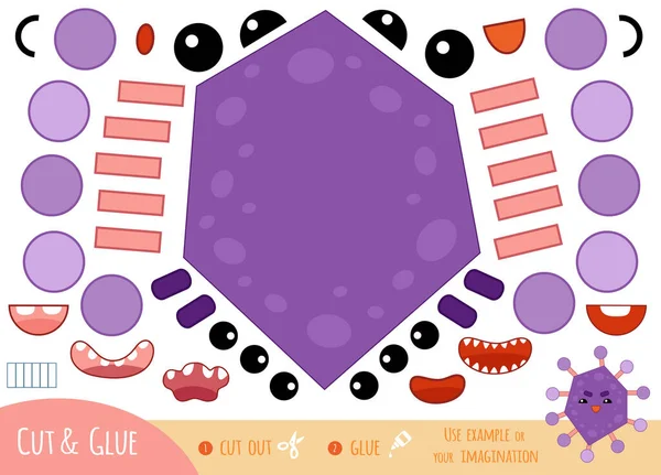 Освітня Паперова Гра Дітей Милі Бактерії Вірусний Характер Створити Смішне — стоковий вектор