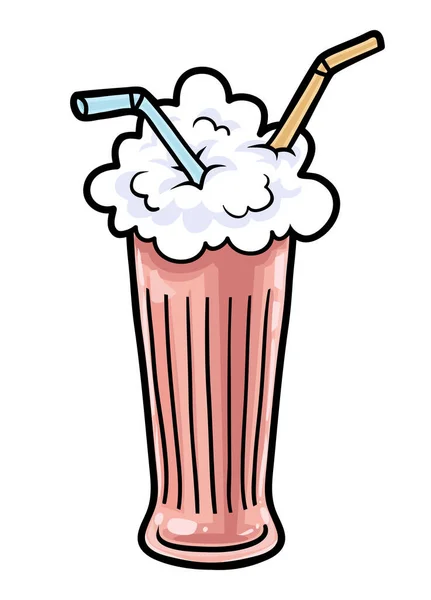 Cartoon Vector Illustratie Voor Kinderen Milkshake — Stockvector