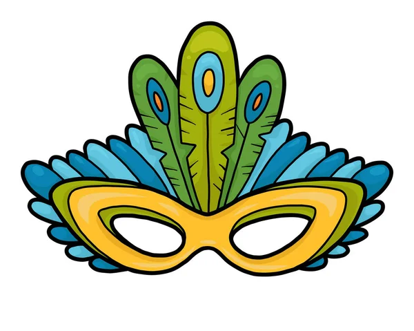 Tecknad Vektor Illustration För Barn Karneval Mask — Stock vektor