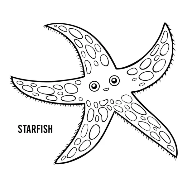Раскраска Детей Морская Звезда — стоковый вектор