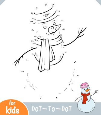 Rakamlar oyun, çocuklar için eğitim nokta oyunu, Kardan Adam