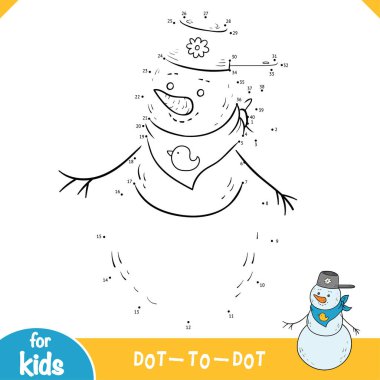 Rakamlar oyun, çocuklar için eğitim nokta oyunu, Kardan Adam