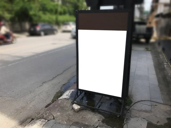 Outdoor Branco Vertical Rua Cidade Dia Para Design Mockup Street — Fotografia de Stock