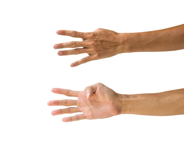 Clipping Path Hand Gestures Isolated White Background Hand Making Number — Stock Photo, Image