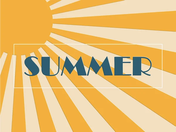 Conceito de fundo de verão com sunburst no corte de papel e pop art — Vetor de Stock