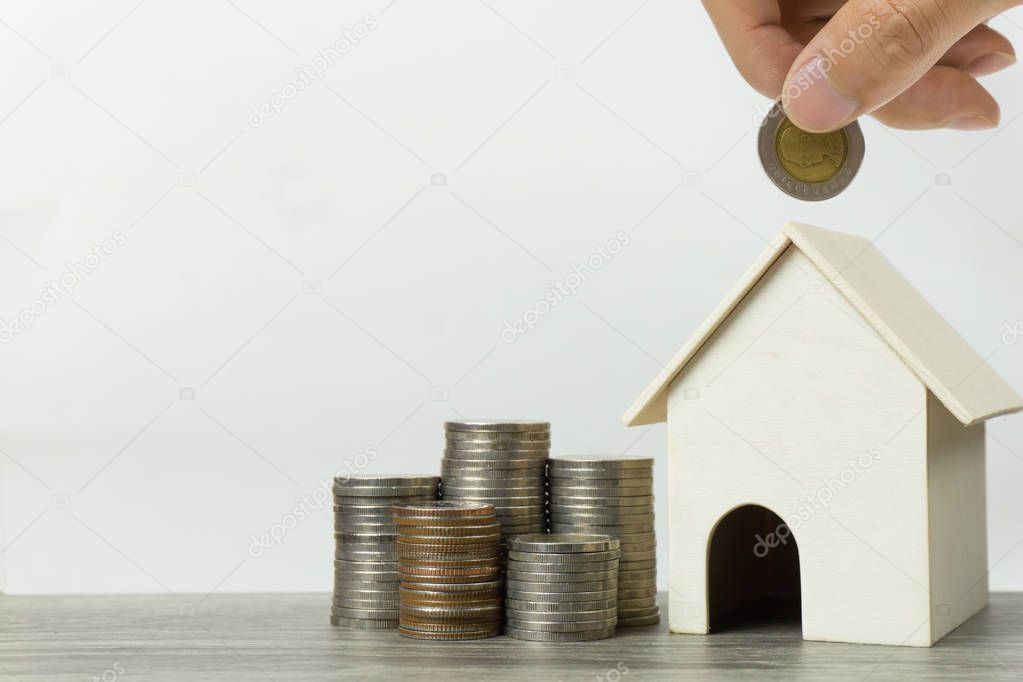 Saving money, home loan, mortgage, a property investment for fut