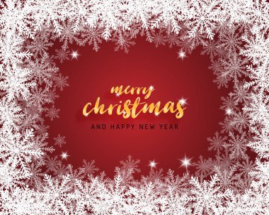 Merry Christmas ve mutlu yeni yıl tebrik kartı kağıt kesim St