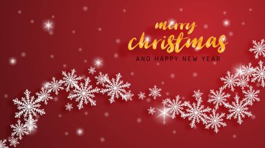 Merry Christmas ve mutlu yeni yıl tebrik kartı kağıt kesim St