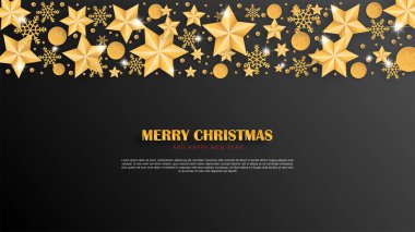 Merry Christmas ve mutlu yeni yıl tebrik kartı kağıt kesim St