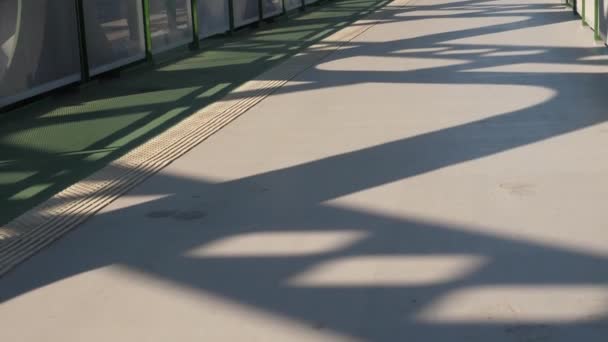 Personne Courant Sur Pont Bratislava Détail Sur Les Jambes — Video