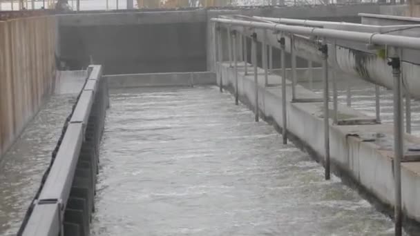 Station Traitement Des Eaux Usées Réservoir Décantation — Video