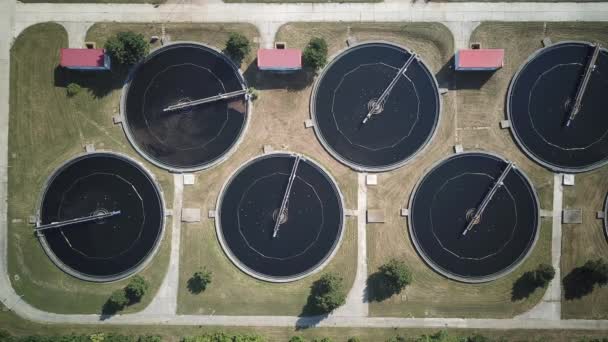 Tanques Aeriação Estações Tratamento Águas Residuais — Vídeo de Stock