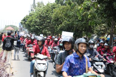 23 Eylül 2019, Gejayan, Endonezya: Gejayan Çağrısı (Endonezyaca: Gejayan Memanggil) barış gösterisine Yogyakarta 'daki çeşitli kampüslerden öğrenciler katıldı..