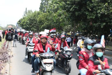 23 Eylül 2019, Gejayan, Endonezya: Gejayan Çağrısı (Endonezyaca: Gejayan Memanggil) barış gösterisine Yogyakarta 'daki çeşitli kampüslerden öğrenciler katıldı..