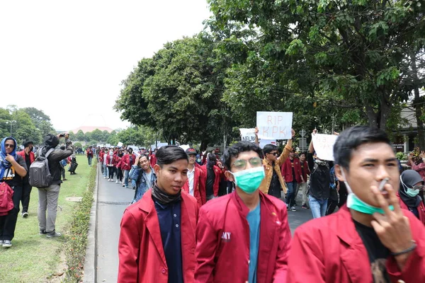 Septiembre 2019 Gejayan Indonesia Manifestación Paz Gejayan Calling Indonesio Gejayan —  Fotos de Stock