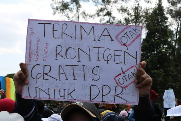 Setembro 2019 Gejayan Indonésia Manifestação Paz Gejayan Calling Indonésio Gejayan — Fotografia de Stock