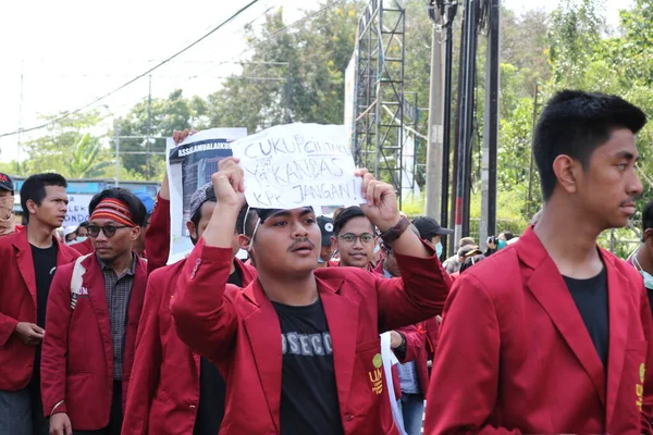 Septiembre 2019 Gejayan Indonesia Manifestación Paz Gejayan Calling Indonesio Gejayan —  Fotos de Stock