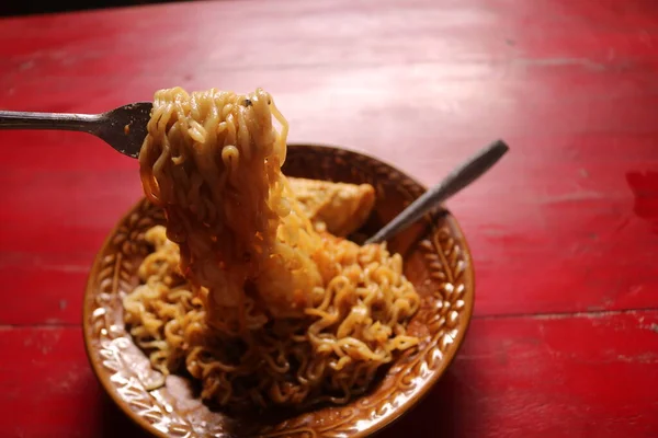 Macarrão Frito Delicioso Prato — Fotografia de Stock