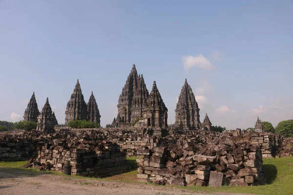 Prambanan Vagy Rara Jonggrang Egy Századi Hindu Templom Vegyület Yogyakarta — Stock Fotó