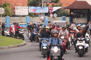 09 Mart 2020, Sleman, Endonezya: Gejayan Çağrı Hareketi (Endonezyaca: Gejayan Memanggil) Yogyakarta 'daki çeşitli kampüslerden öğrenciler tarafından organize edildi..