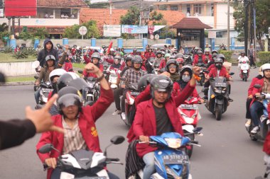 09 Mart 2020, Sleman, Endonezya: Gejayan Çağrı Hareketi (Endonezyaca: Gejayan Memanggil) Yogyakarta 'daki çeşitli kampüslerden öğrenciler tarafından organize edildi..