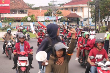 09 Mart 2020, Sleman, Endonezya: Gejayan Çağrı Hareketi (Endonezyaca: Gejayan Memanggil) Yogyakarta 'daki çeşitli kampüslerden öğrenciler tarafından organize edildi..