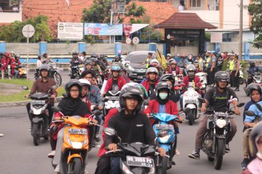 09 Mart 2020, Sleman, Endonezya: Gejayan Çağrı Hareketi (Endonezyaca: Gejayan Memanggil) Yogyakarta 'daki çeşitli kampüslerden öğrenciler tarafından organize edildi..